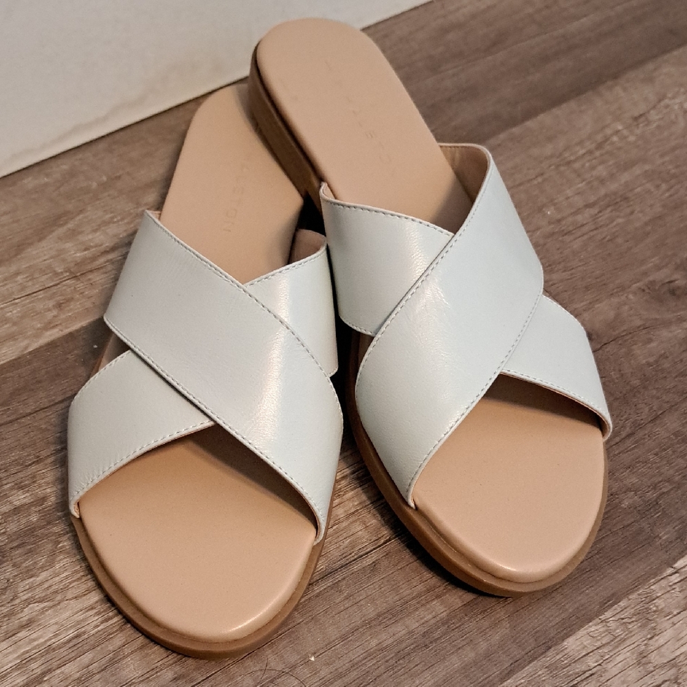 NEW H by Halston Leather Slided